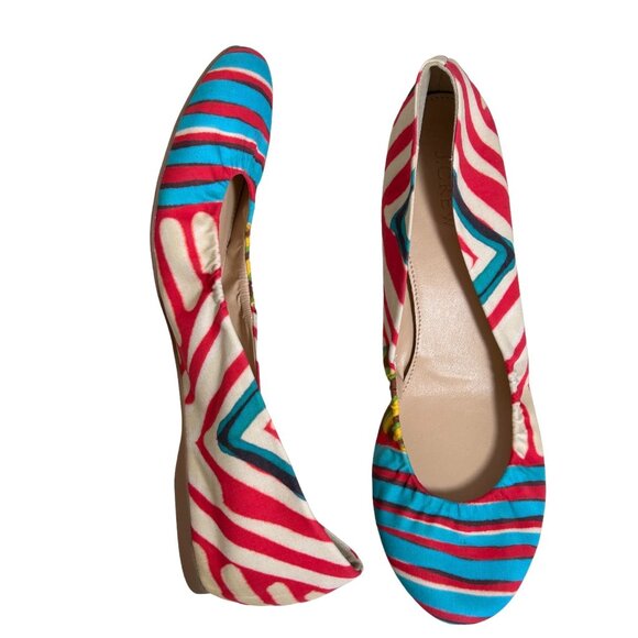 J.Crew Multicolor Textile Ballet Flats - Size 9.5 - Picture 2 of 3